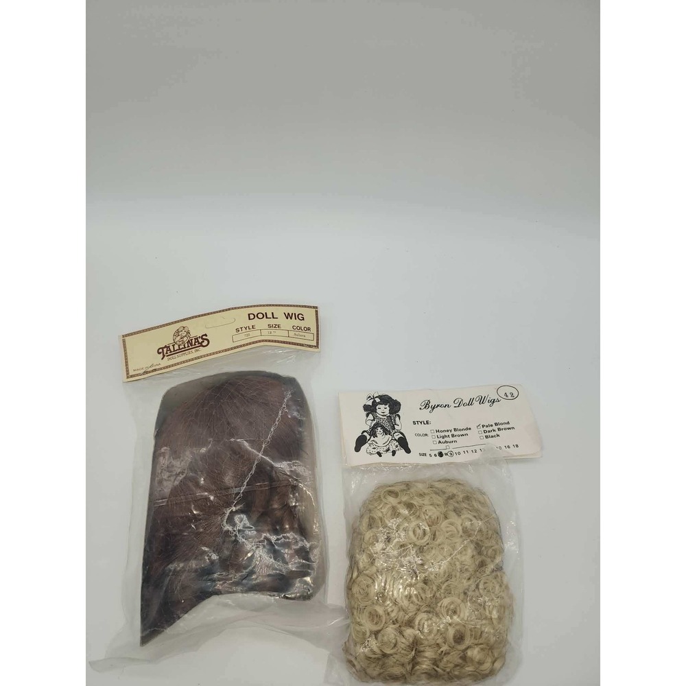 Vintage Tallinas Byron Doll Wigs Set Auburn 12 Inch Pale Blond 8-9 Inch Ringlet